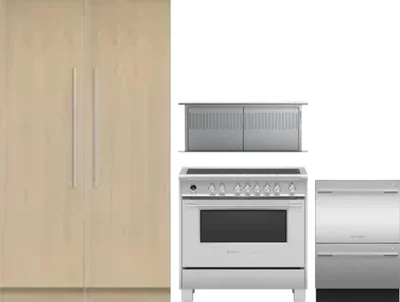 5 Piece Package Includes Refrigerator, Freezer, Range, Hood And Dishwasher